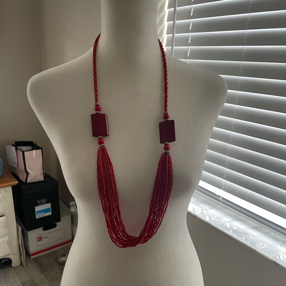 Red beaded necklace